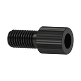 Super Flangeless™ Nut Delrin®, 1/4-28 Flat-Bottom, for 1/8" OD Black - Single